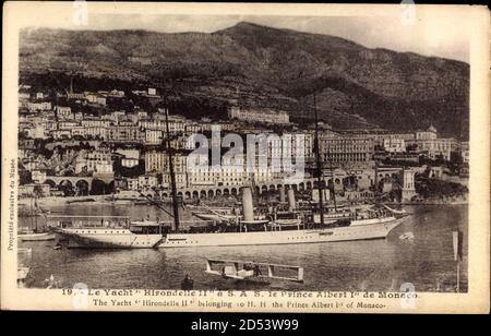 Monaco, Le Yacht Hirondelle II. A S.A.S. le Prince Albert 1er de Monaco - weltweite Nutzung Stockfoto