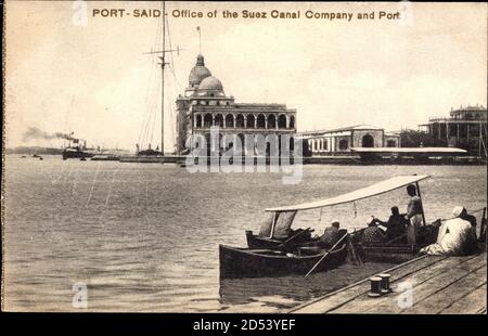 Port Said Ägypten, Büro der Suez Canal Company und Port-Nutzung weltweit Stockfoto