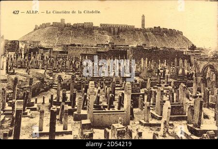 Aleppo Syrien, Vue générale du Cimitière de la Citadelle, Friedhof – weltweite Nutzung Stockfoto