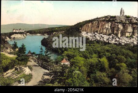 New York State USA, Mohonk Lake Mountain House, Skytor von Eagle Cliff – weltweite Nutzung Stockfoto