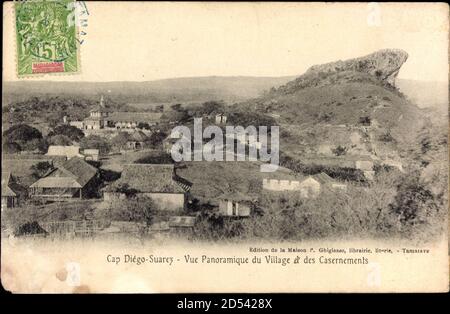 Diego Suarez Madagaskar, Vue panoramique du Village et des Casernements – weltweite Nutzung Stockfoto