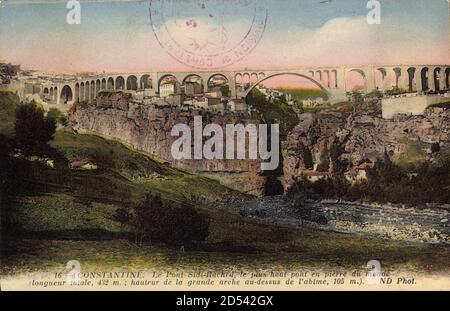 Constantine Algerien, Le Pont Sidi Rached, le plus haut pont en pierre... Weltweite Nutzung Stockfoto