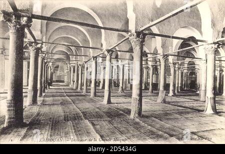 Kairouan Tunesien, Intérieur de la Grande Mosquée, Moschee, Saal – weltweite Nutzung Stockfoto