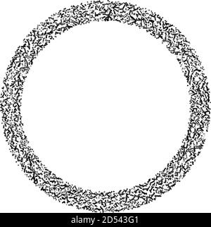 Graustufen zufällige Quadrate in Kreisbildung abstraktes geometrisches Element. Kreis, kreisförmiges Mosaik Stock Vektor