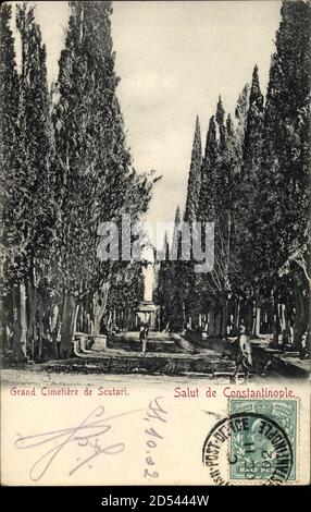 Konstantinopel Istanbul Türkei, Grand Cimetiere de Scutari, Friedhof - weltweite Nutzung Stockfoto