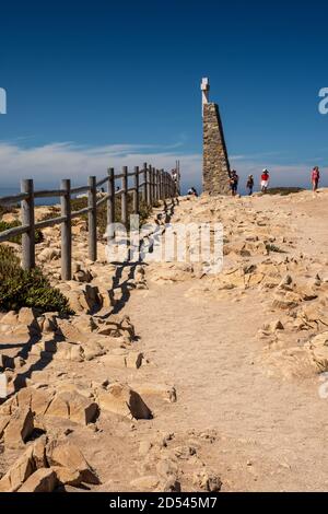 Schöne Aussicht auf das Denkmal in Cabo da Roca, in der Nähe von Lissabon, Portugal Stockfoto