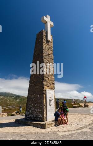 Schöne Aussicht auf das Denkmal in Cabo da Roca, in der Nähe von Lissabon, Portugal Stockfoto