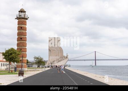 Schöne Aussicht auf historische Denkmal für die Entdeckungen in Belem Bereich, Lissabon, Portugal Stockfoto