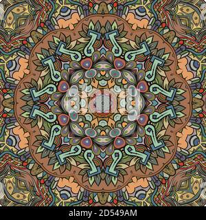 Nahtloses tracery Fliese Mehndi Design Stock Vektor