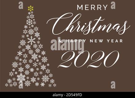 Frohe Weihnachten und ein glückliches neues Jahr 2020 Schriftvorlage. Grußkarte oder Einladung. Winter Urlaub in Verbindung stehende Typografie . Stock Vektor