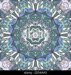 Nahtloses tracery Fliese Mehndi Design Stock Vektor
