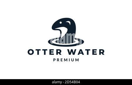 otter auf Wasser niedlich Logo Vektor Illustration Design Stock Vektor