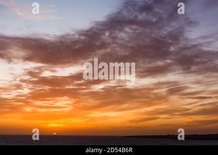 Sonnenuntergang am Atlantik in Spanien Teneriffa Kanarische Insel Stockfoto