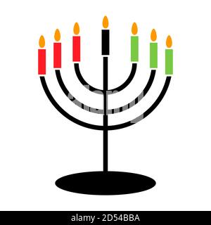 Happy kwanzaa , amerikanisches Design isoliert auf weißem Hintergrund. Grußkarte, Vektorgrafik . Stock Vektor