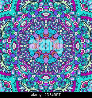 Nahtloses tracery Fliese Mehndi Design Stock Vektor