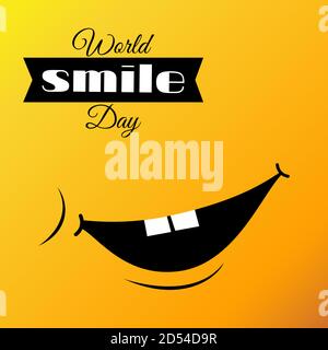 Welt-Lächeln-Tag. Helle Vektor-Grußkarte, Poster und Banner. Stock Vektor