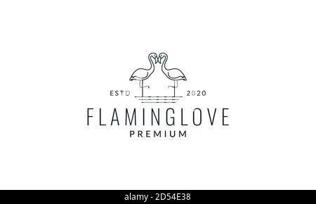 Zwei Flamingo Linie modernes Logo Vektor Illustration Design Stock Vektor