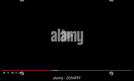Youtube-Videoplayer. Desktop Flat Multimedia Player-Schnittstelle. Mockup Des Videoplayers Stock Vektor