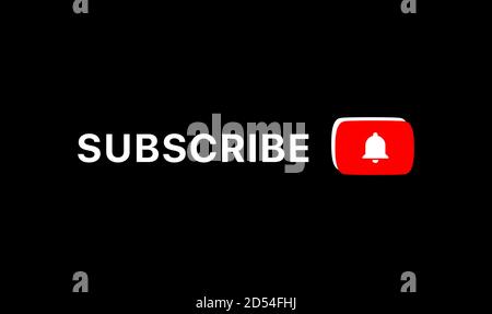 Youtube-Abonniert Titel. Youtube Unteres Drittel. Youtube Bell-Symbol. Vektorgrafik Auf Schwarzem Hintergrund Stock Vektor