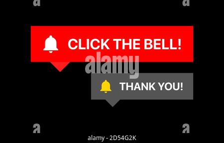 Klicken Sie Auf Die Glockenbenachrichtigung. Danksagung. Reaktion Abonnieren Stock Vektor