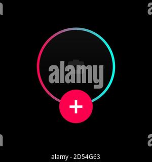 TikTok Profil Avatar-Schnittstelle. Symbolschnittstelle. Foto Hinzufügen Stock Vektor