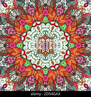 Nahtloses tracery Fliese Mehndi Design Stock Vektor