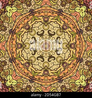 Nahtloses tracery Fliese Mehndi Design Stock Vektor