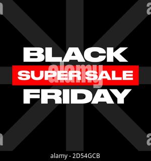 Black Friday Sale Poster Auf Schwarzem Hintergrund. Sale-Aufkleber. Fettdruck. Grotesk. Brutalismus Stil Verkauf Banner Stock Vektor