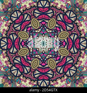 Nahtloses tracery Fliese Mehndi Design Stock Vektor