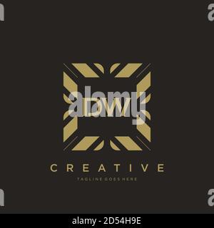 DW Anfangsbuchstabe Luxus Ornament Monogramm Logo Vorlage Vektor Kunst Stock Vektor