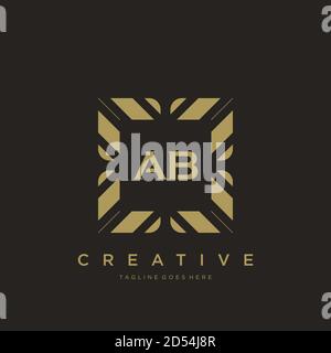 Ab Anfangsbuchstabe Luxus Ornament Monogramm Logo Vorlage Vektor Kunst Stock Vektor