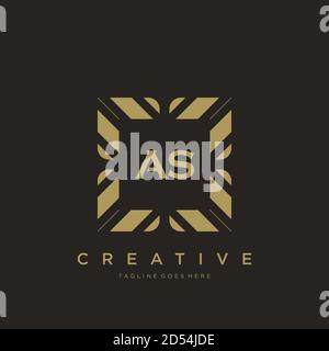 ALS Anfangsbuchstabe Luxus Ornament Monogramm Logo Vorlage Vektor Kunst Stock Vektor