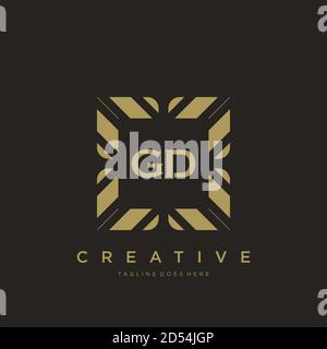 GD Anfangsbuchstabe Luxus Ornament Monogramm Logo Vorlage Vektor Kunst Stock Vektor