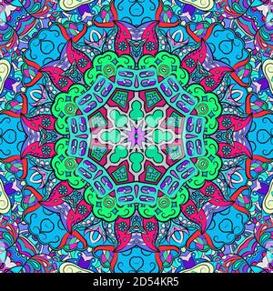 Nahtloses tracery Fliese Mehndi Design Stock Vektor