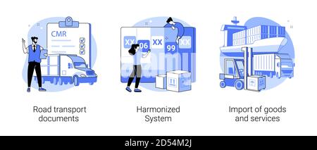Internationale Logistik abstrakte Konzept Vektor Illustrationen. Stock Vektor