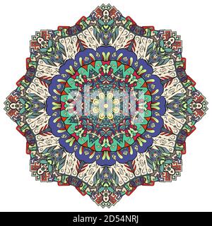 Mandala, tracery Rad Mehndi Design Stock Vektor