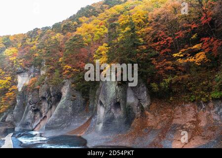 Fukiware Falls im Herbst, Numata City, Präfektur Gunma, Japan Stockfoto