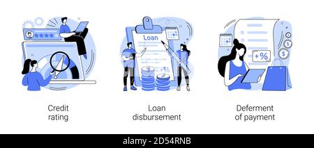 Bank Service abstrakte Konzept Vektor Illustrationen. Stock Vektor