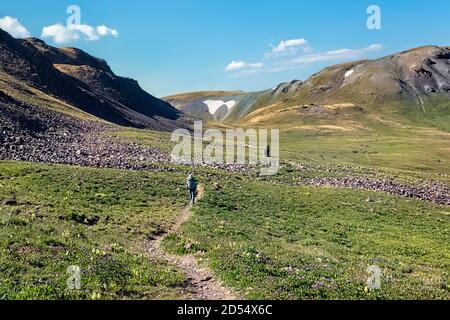 Wandern durch die San Juan Mountains auf dem 485 Meilen langen Colorado Trail, Colorado Stockfoto