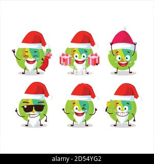 Santa Claus Emoticons mit grünen Murmeln Cartoon-Charakter Stock Vektor