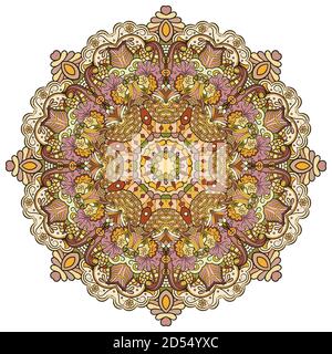 Mandala, tracery Rad Mehndi Design Stock Vektor