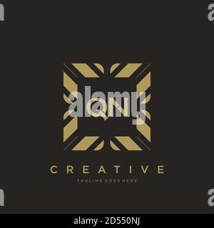 QN Anfangsbuchstabe Luxus Ornament Monogramm Logo Schablone Vektor Stock Vektor