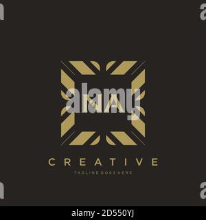 NA Anfangsbuchstabe Luxus Ornament Monogramm Logo Schablone Vektor Stock Vektor