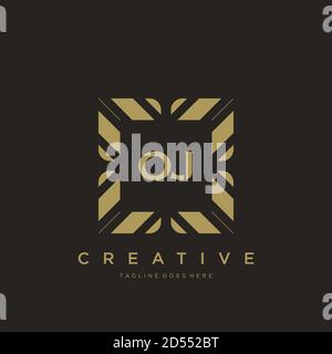 OJ Anfangsbuchstaben Luxus Ornament Monogramm Logo Vorlage Vektor Stock Vektor