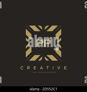 PP Anfangsbuchstabe Luxus Ornament Monogramm Logo Schablone Vektor Stock Vektor