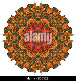Mandala, tracery Rad Mehndi Design Stock Vektor