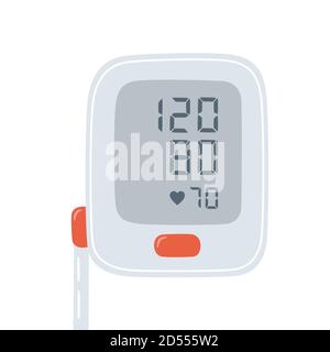 Medizinischer Tonometer und optimaler Blutdruck. Elektronischer Blutdruckmonitor. Stock Vektor