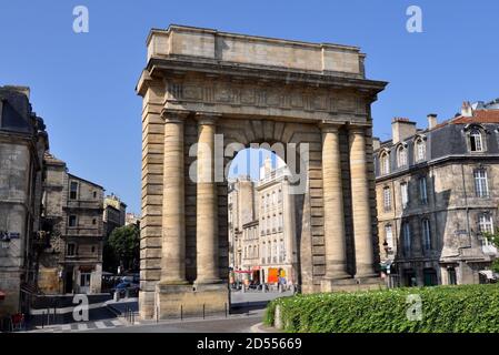 Frankreich, aquitaine, Bordeaux, Porte de Bourgogne, dieses Tor wurde im 18. Jahrhundert zu Ehren des Herzogs von Bourgogne erbaut. Stockfoto