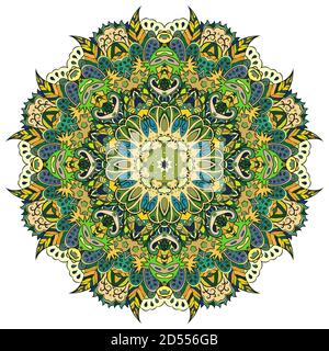 Mandala, tracery Rad Mehndi Design Stock Vektor