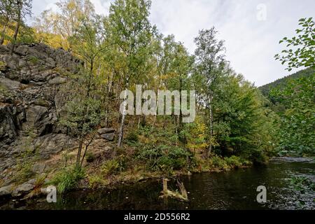 Okertal im Harz, Verlöbungsinsel, Deutschland. Stockfoto